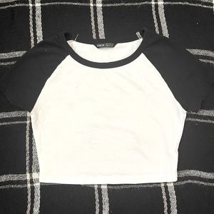 White and Black crop top